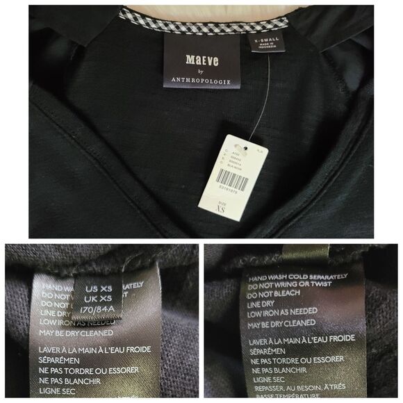 NWT|Maeve Anthropologie Annika Black Puff Sleeve Dress, XS - Picture 6 of 6